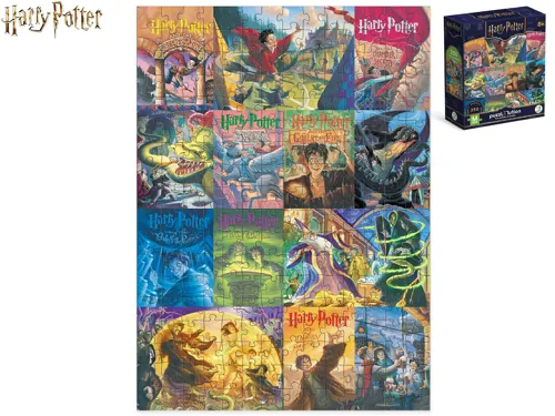 Puzzle 39 × 28 cm přebaly knih, 250 dílků - Harry Potter