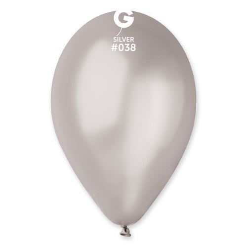 Balónky nafukovací průměr 26cm - metalická stříbrná, 10 ks