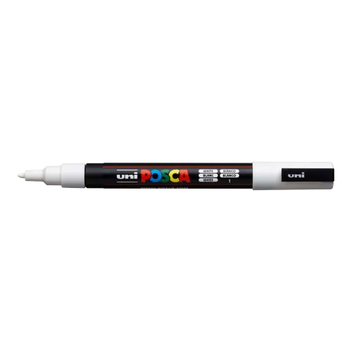 Dekorační popisovač Posca PC-3M, bílá (1), 0,9-1,3 mm