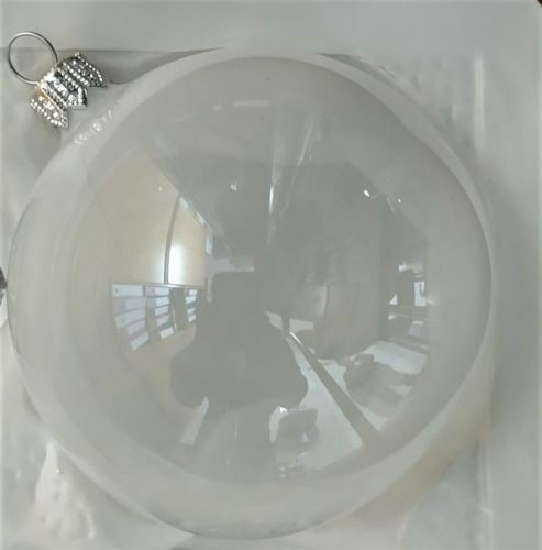 Vánoční skleněné koule 6cm, hladké, stříbřené, bílý porcelán, bez dekoru, 6ks