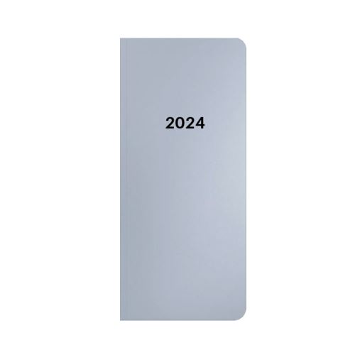 Měsíční diář PVC Karton P+P 2024 - Metallic stříbrná