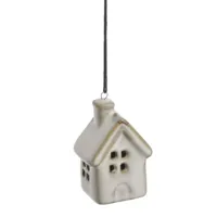 Závěs Domeček keramický 7cm, krémový Závěs Domeček keramický 7cm, krémový