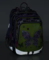 Školní batoh Bagmaster Alfa 8 A motýl zelený (7)