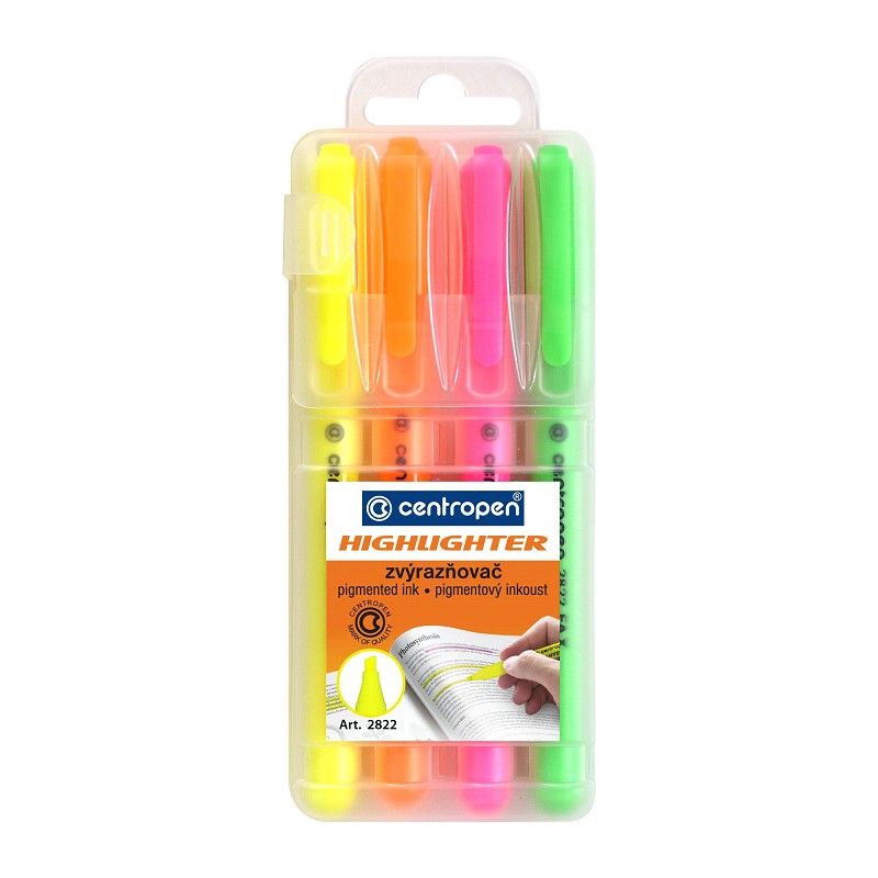 Levně Zvýrazňovače Centropen 2822 - sada 4ks