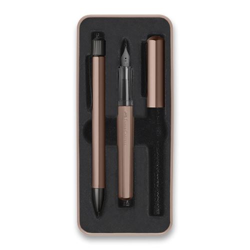 Faber-Castell Hexo Bronze - plnící pero a kuličkové pero v sadě