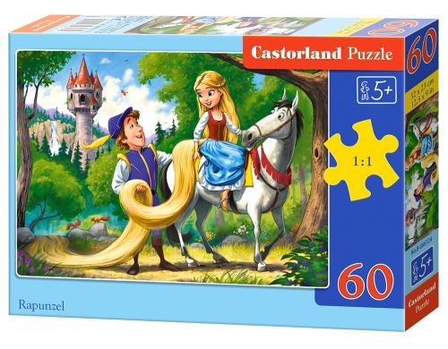 Puzzle Castorland 60 dílků - Locika na koni (Rapunzel)