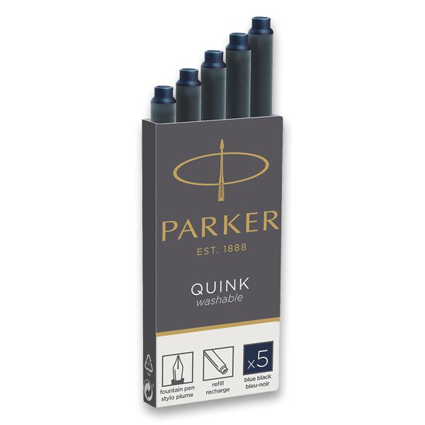 Levně Inkoustové bombičky Parker 5ks modročerné
