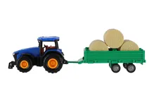 Traktor s vlekem a balíky 30 cm na setrvačník - mix barev (9)