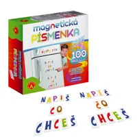 Magnetická písmenka na lednici 100 dílků v krabici 19x18x5cm (1)