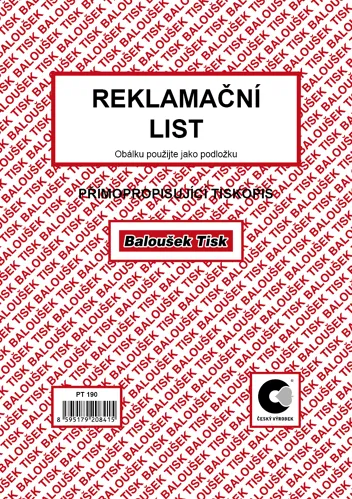 Reklamační list A5