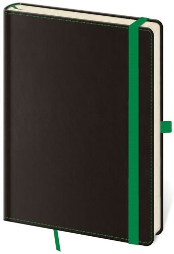 Tečkovaný zápisník Helma A5 - Black Green (čtverečkovaný)