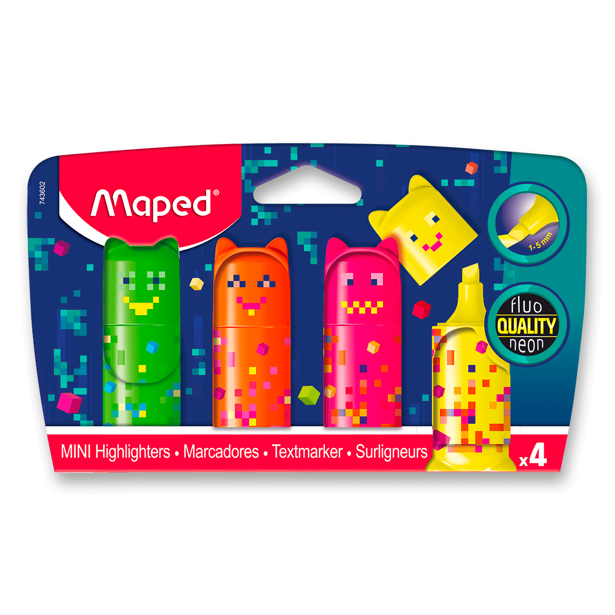 Levně Sada zvýrazňovačů Maped Pixel Party Mini - 4 barvy