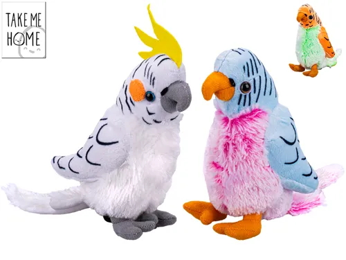 Plyšový papoušek Take Me Home 18 cm - mix motivů