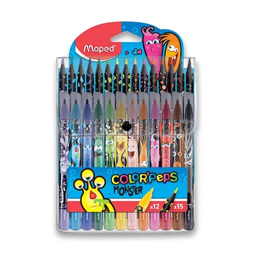 Sada dětských fixů a pastelek Maped Color'Peps Monster - 27 kusů