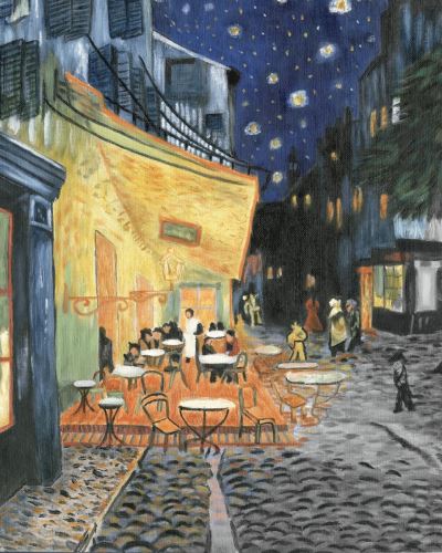 Malování na plátno 28x35cm - Café Terrace at Night