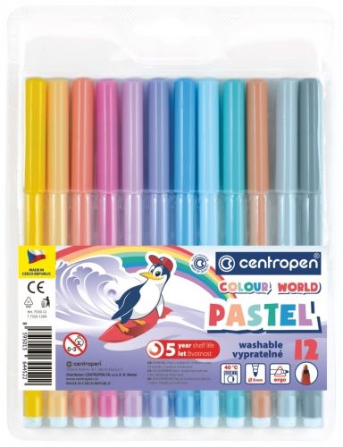Dětské fixy Centropen Colour World Pastel 7550 - sada 12ks