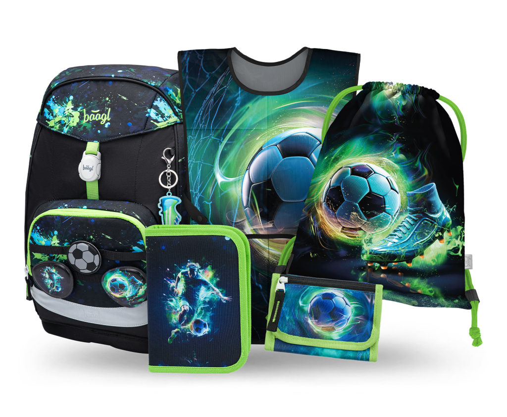 Levně Školní batohový set 5dílný BAAGL Airy Plus Fotbal