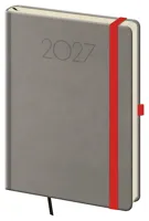 Denní diář 2027 Helma A5 New Praga šedá s gumičkou