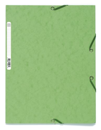 Spisové desky 3klopové s gumičkou Exacompta, A4 maxi, prešpán, 400 g/m2, světle zelené