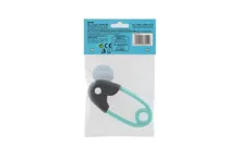 Chrastítko špendlík 12 cm - šedotyrkysové (6)