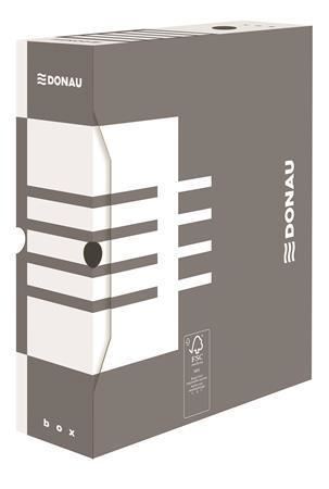 Archivační box DONAU A4, 100mm, karton - šedá