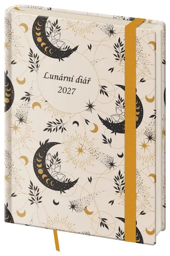 Týdenní diář 2027 Helma B6 Lunární Luna s gumičkou