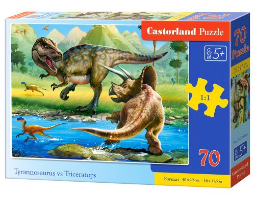 Puzzle Castorland 70 dílků premium - T-rex vs. Triceratops