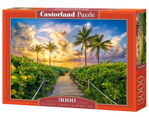 Puzzle Castorland 3000 dílků - Colorful Sunrise in Miami, USA