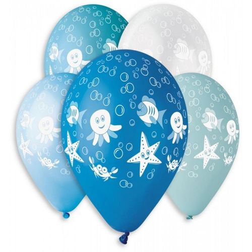 Balónky nafukovací průměr 30cm - potisk MOŘSKÝ SVĚT, 10ks