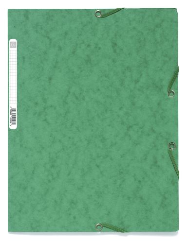 Spisové desky 3klopové s gumičkou Exacompta, A4 maxi, prešpán, 400 g/m2, zelené