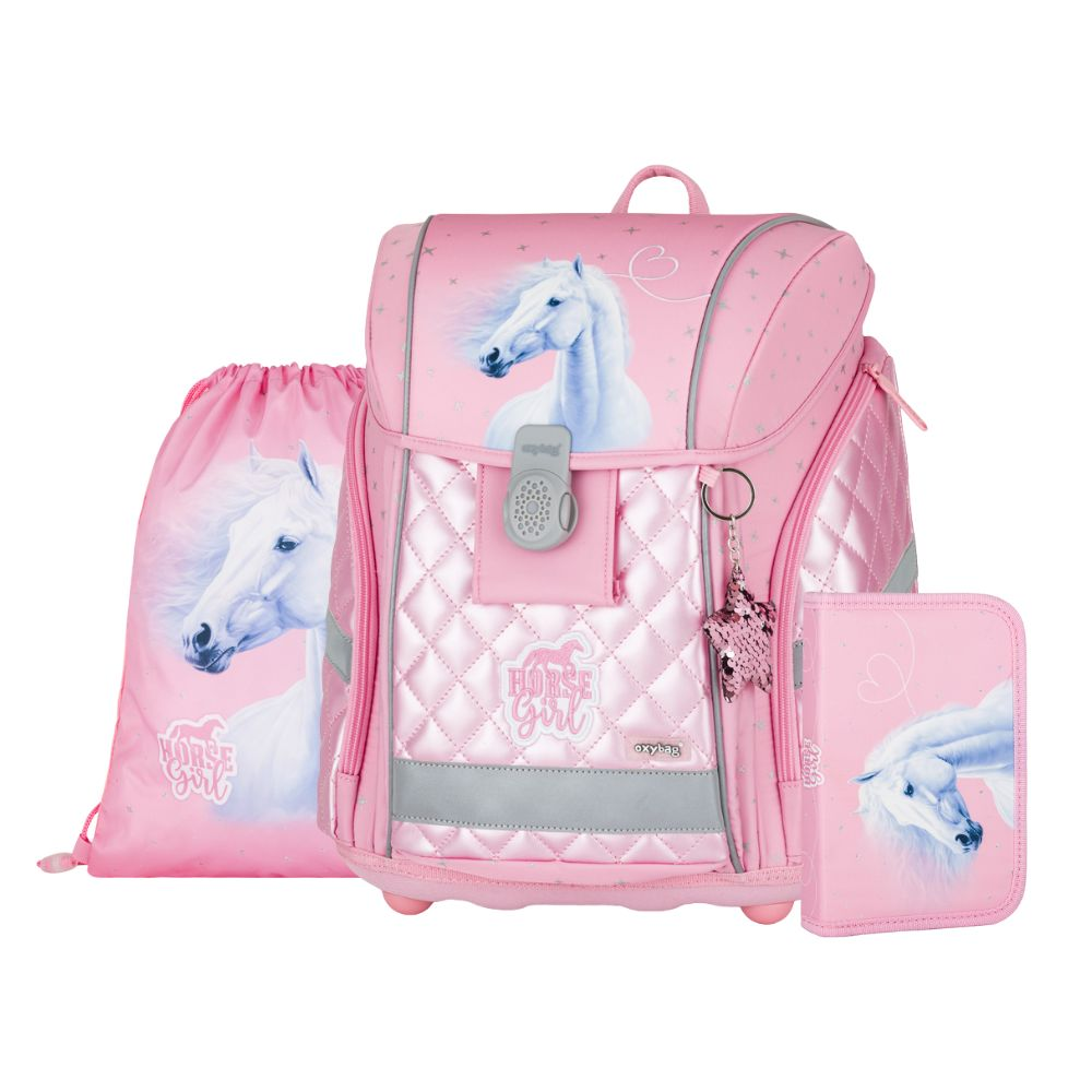 Levně Školní batohový 3-dílný set KARTON P+P PREMIUM LIGHT - Kůň Romantic
