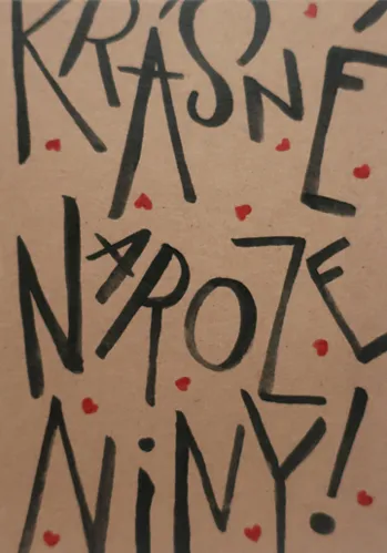 Přáníčko BeBechy - recyklovaný papír - Narozeniny