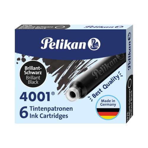 Inkoustové bombičky Pelikan 4001 TP/6 - brilantní černá