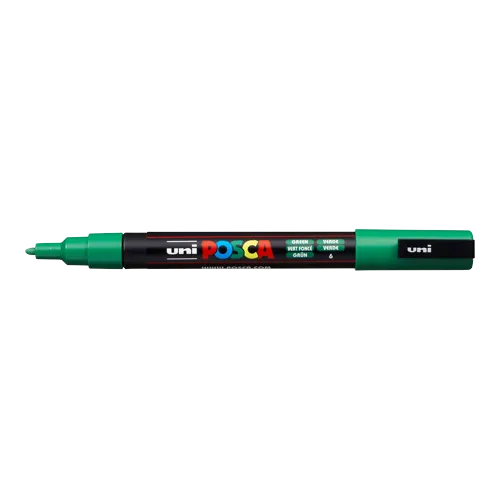 Dekorační popisovač Posca PC-3M, zelená (6), 0,9-1,3 mm