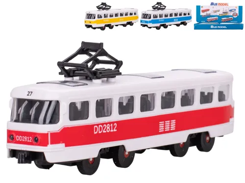 Tramvaj 17 cm na setrvačník - mix barev