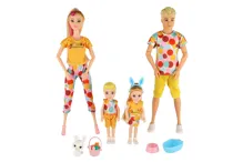 Panenka s panáčkem a 2 dětmi 30 cm - rodina, s doplňky (3)