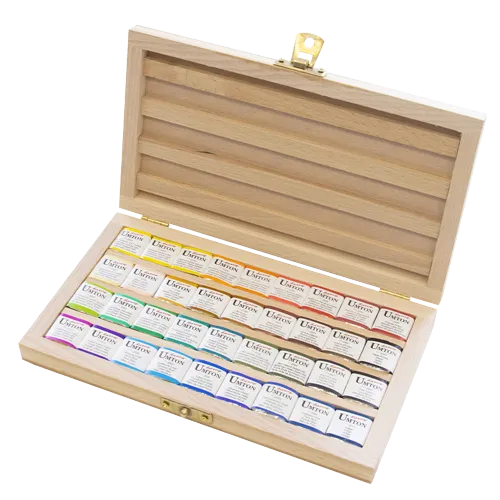 Souprava akvarelových barev UMTON 36x2,6ml ve dřevěné kazetě