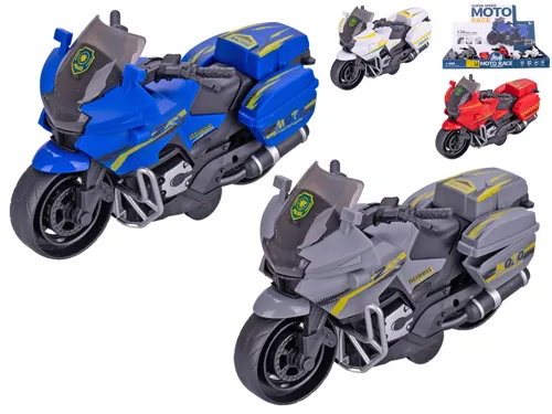 Motorka policejní 14 cm na setrvačník - mix barev