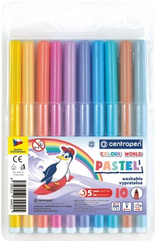 Dětské fixy Centropen Colour World Pastel 7550 - sada 10ks