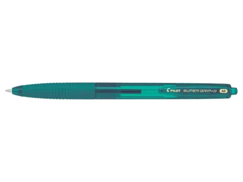 PILOT kuličkové pero Super Grip G, stiskací mechanismus, střední hrot M - smaragdově zelená