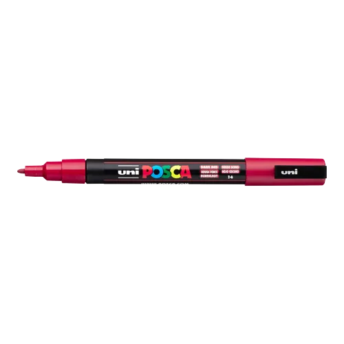Dekorační popisovač Posca PC-3M, 0,9 - 1,3 mm, tmavě červená (14)