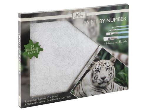 Malovaní na plátno podle čísel 40x50cm - Bílý tygr