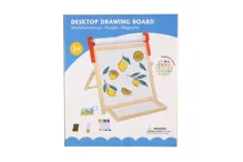 Oboustranná magnetická tabule dřevěná 33 × 33 cm s rolí papíru (7)