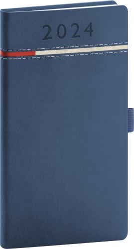 Týdenní diář kapesní Presco Group 2024 - Tomy modro-červený, 9 × 15,5 cm