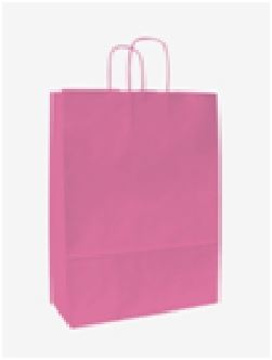 Papírová taška růžová 18x8x20cm - kroucené papírové ucho