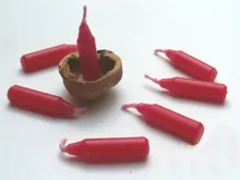 Svíčky do skořápek 8x25mm, 15ks - modré (2)