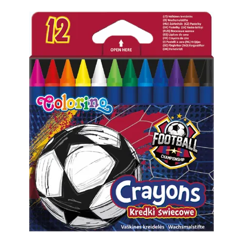 Voskovky Colorino - Football, kulaté, 12 barev