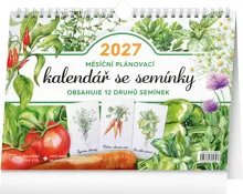 Stolní kalendář 2027 Notique Měsíční plánovací se semínky, 30 x 21 cm