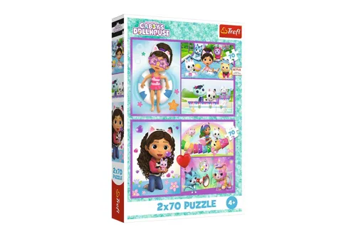 Puzzle 2x70 Zahrajte si s Gabby 27,5x18cm v krabici 19x29x4cm