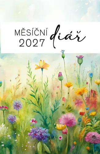 Měsíční diář malý 2027 Aria lamino Louka